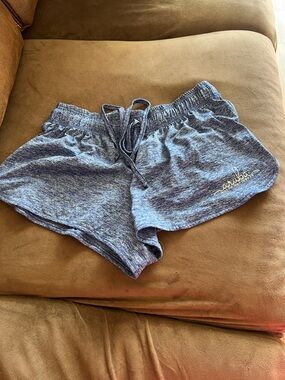 Women's Athletic Heathered Blue Drawstring Shorts